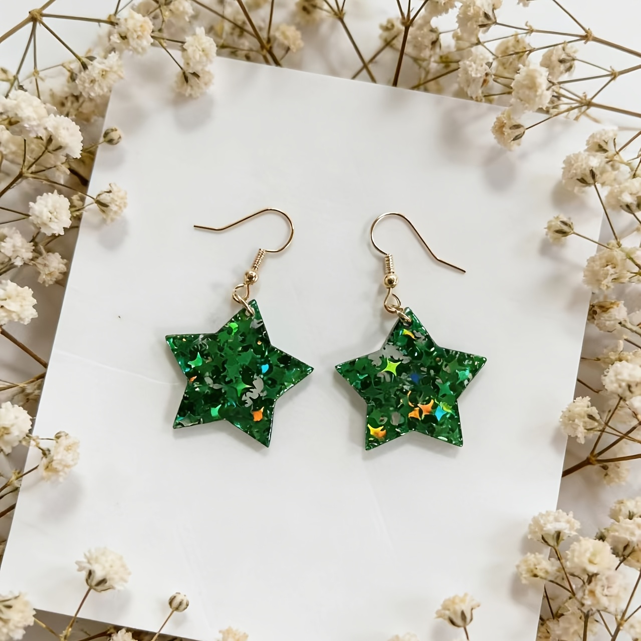 Women's Sparkling Pentagram Pendant Earrings — Cute & Versatile